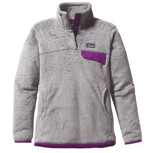 Patagonia Gray and Purple Fleece Jacket